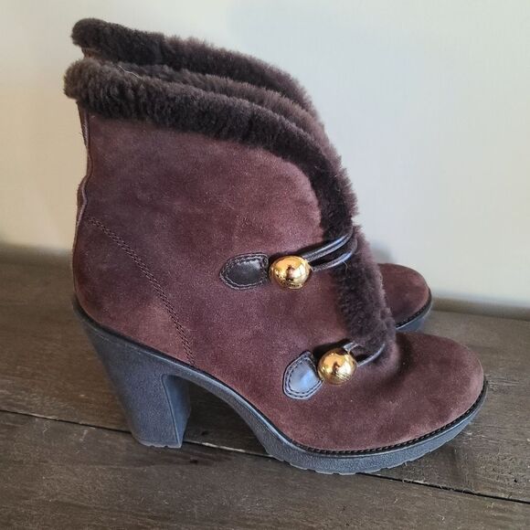 Coach Lenora boots Brown Suede Size 8  EUC  Style A7034 - Picture 1 of 7